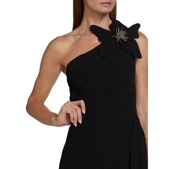 PatBO Flower Applique Mini Dress Black Flower - Picture 4 of 10